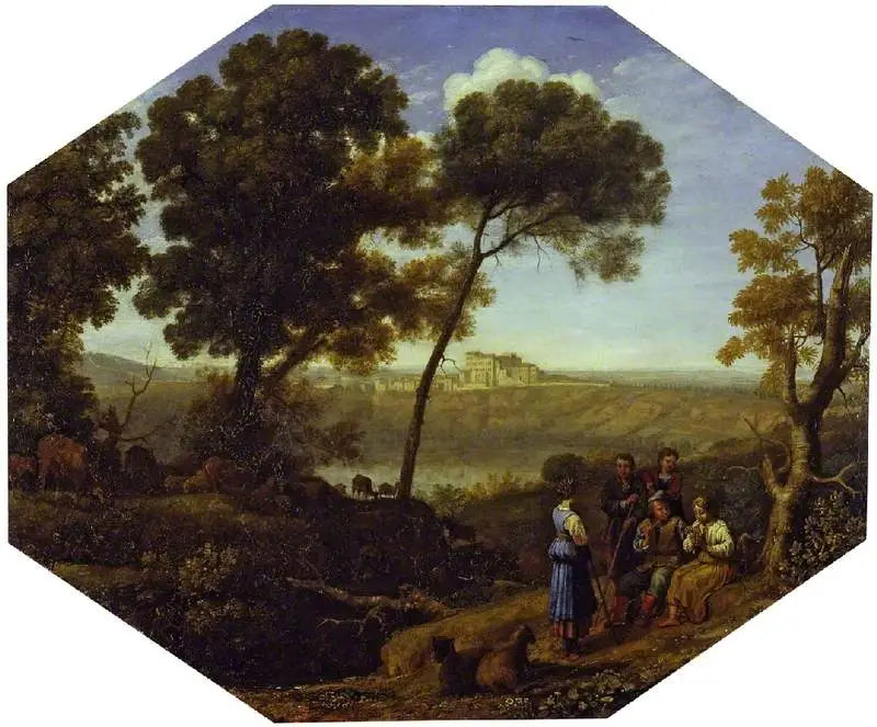 Paisaje pastoral con el lago de Albano y Castel Gandolfo - Claude Lorrain