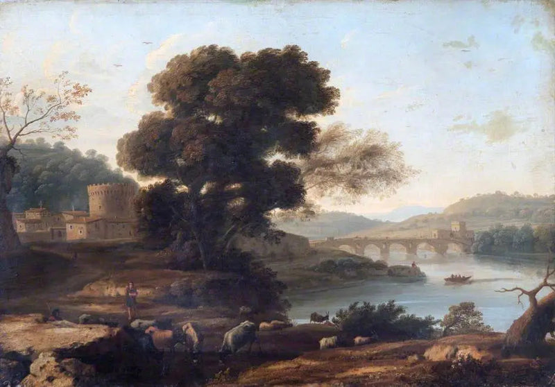 Paisaje pastoral con el Ponte Molle, Roma - Claude Lorrain