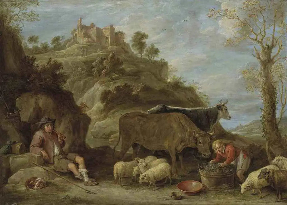 Paysage pastoral - David Teniers le Jeune image 1 reproduction d’œuvre d’art à l’huile