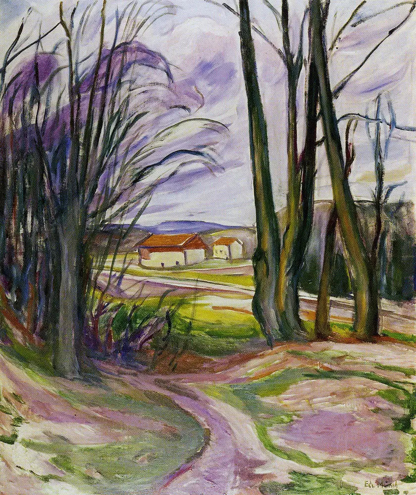 Paisaje cerca de Skøyen - Edvard Munch