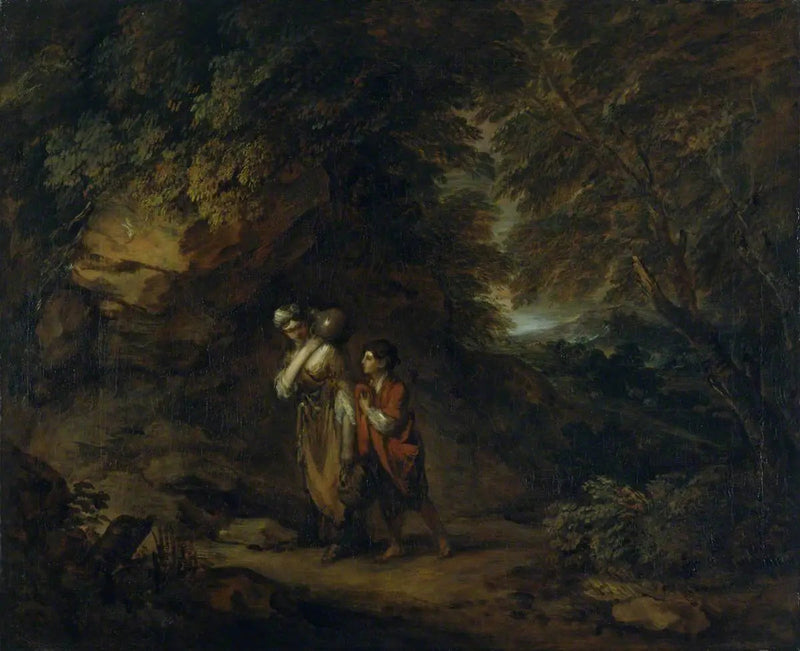 Paisaje rocoso con Agar y Ismael - Thomas Gainsborough