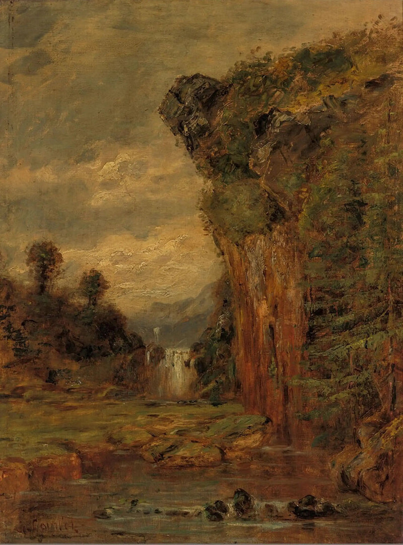 Paisaje rocoso con cascada - Gustave Courbet