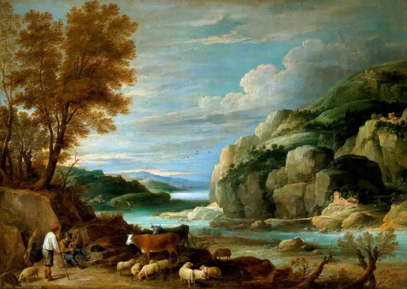 Paisaje rocoso con personajes - David Teniers el Joven