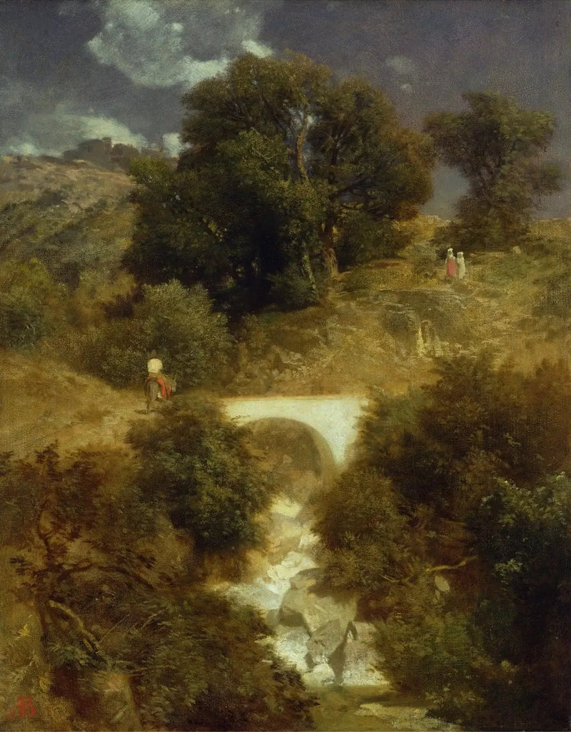 Paisaje romano con un puente - Arnold Böcklin