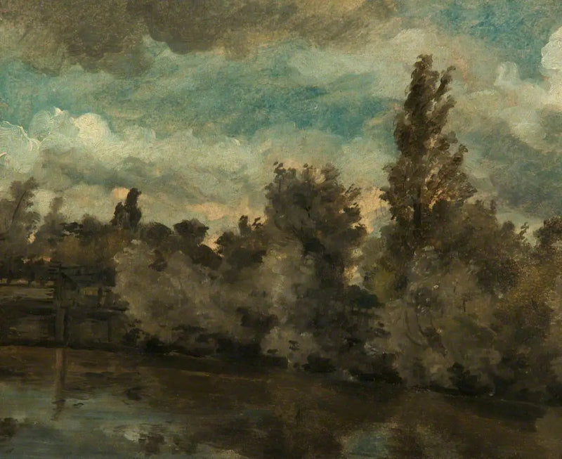 Paisaje (arroyo con una fila de árboles) - John Constable