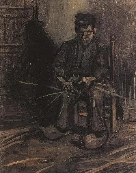 Campesino fabricando una cesta - Vincent van Gogh