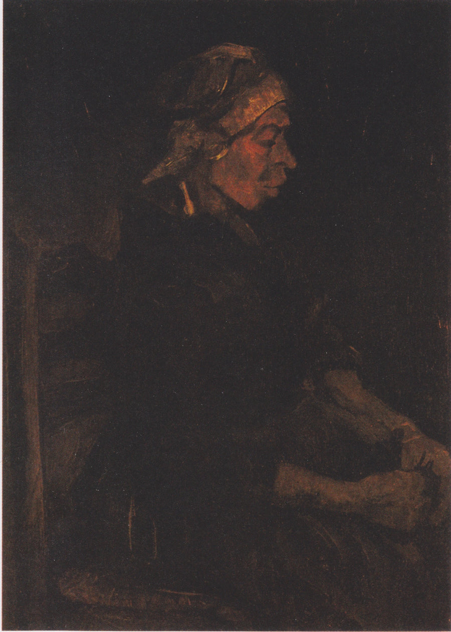 Campesina sentada con un gorro blanco - Vincent van Gogh