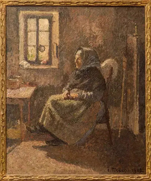 Campesina sentada. Interior en Moret - Camille Pissarro