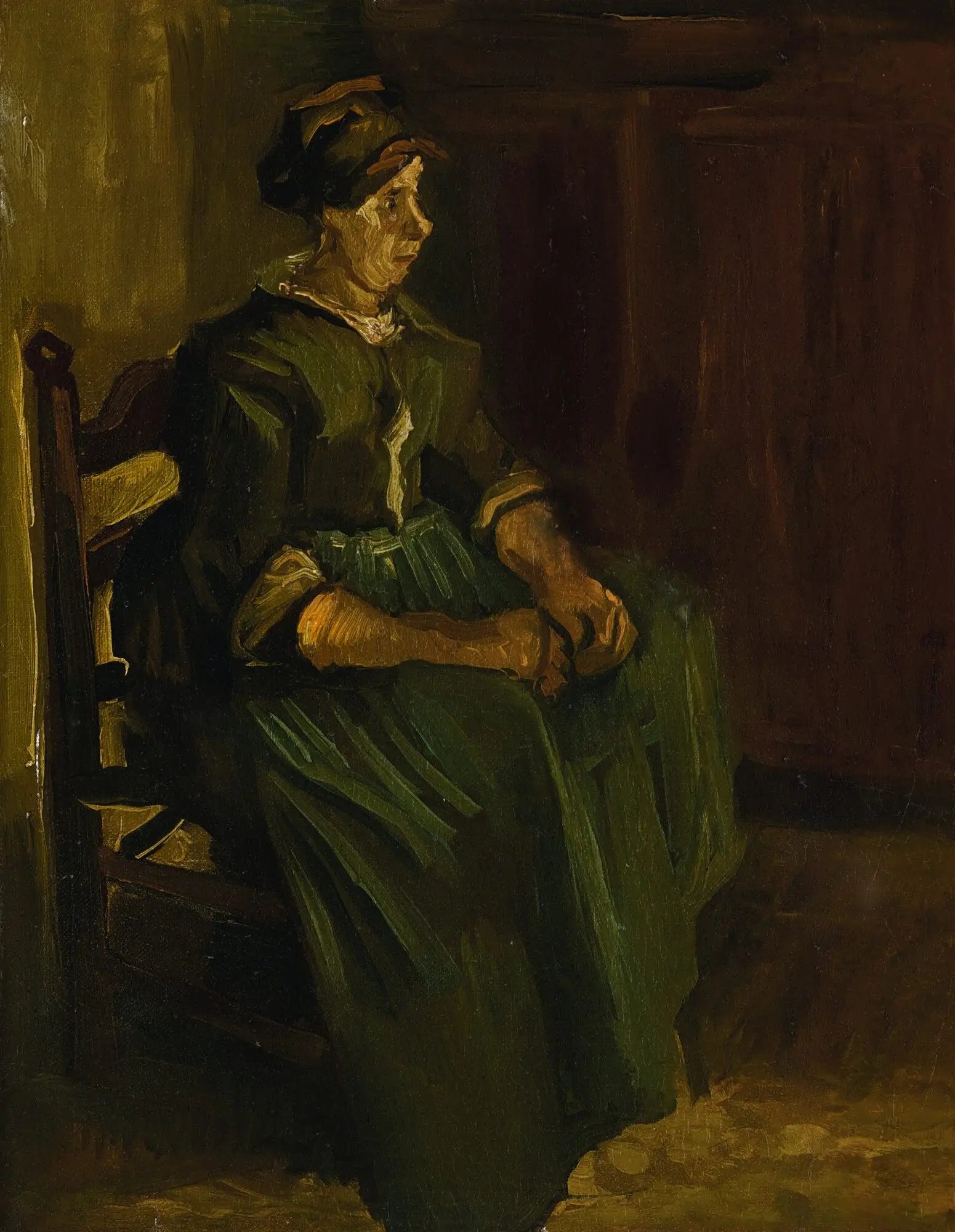 Paysanne assise sur une chaise - Vincent van Gogh image 1 copie de tableau peinte à la main