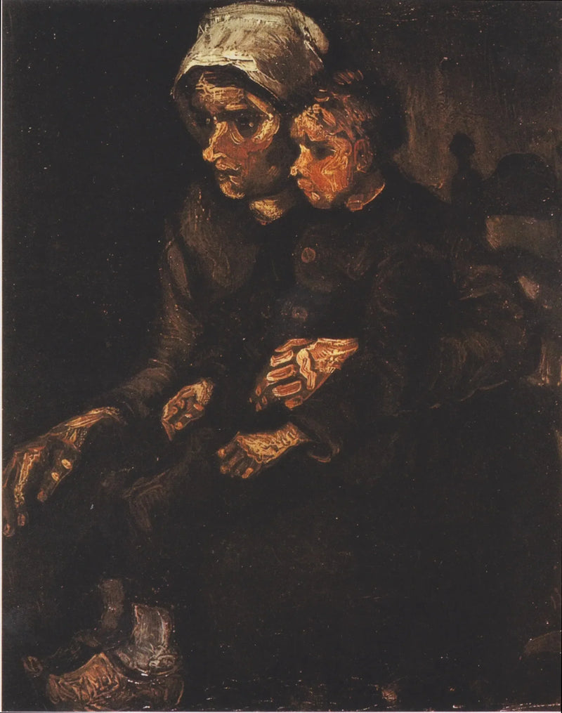 Campesina con un niño en sus piernas - Vincent van Gogh