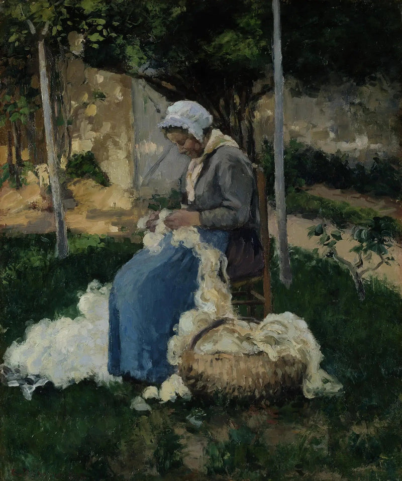 Campesina desenredando lana - Camille Pissarro