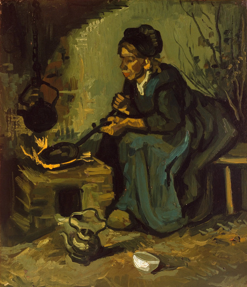 Campesina cocinando. - Vincent van Gogh
