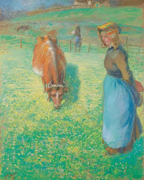 Campesina cuidando una vaca, Osny - Camille Pissarro