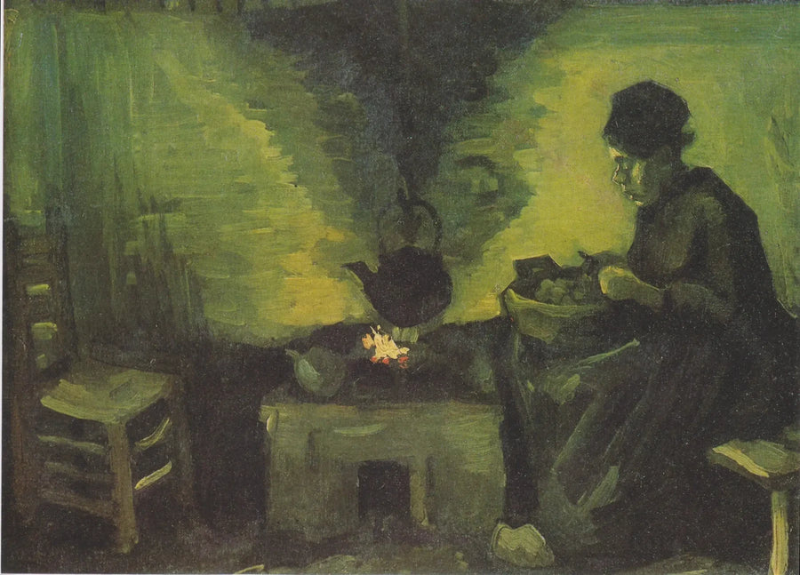 Campesina cerca de la hoguera - Vincent van Gogh