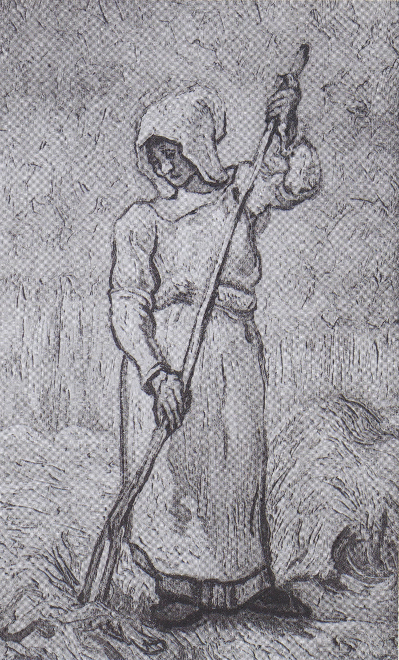 Campesina con un rastrillo (según Millet) - Vincent van Gogh