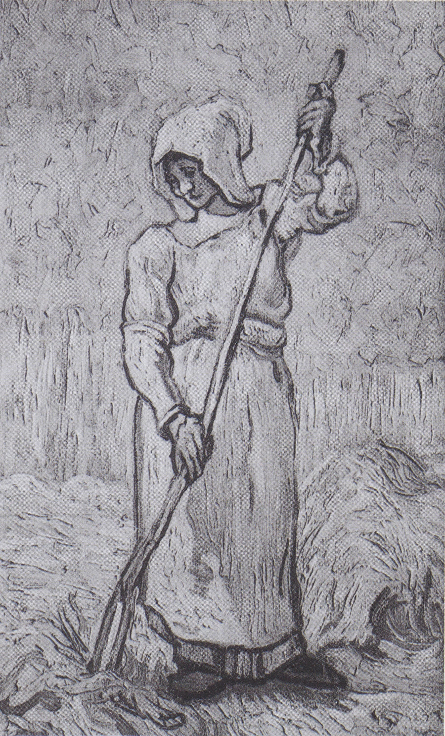 Campesina con un rastrillo (según Millet) - Vincent van Gogh