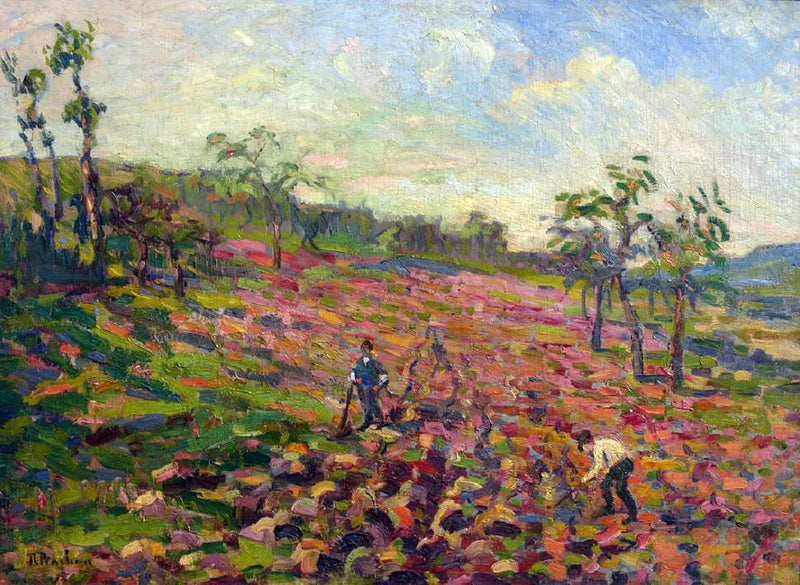 Campesinos en el campo - Robert Antoine Pinchon