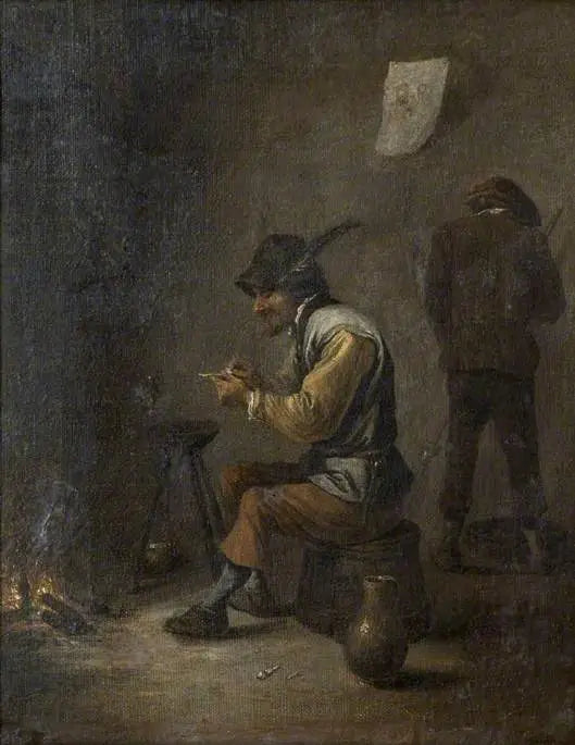 Campesinos en un interior - David Teniers el Joven