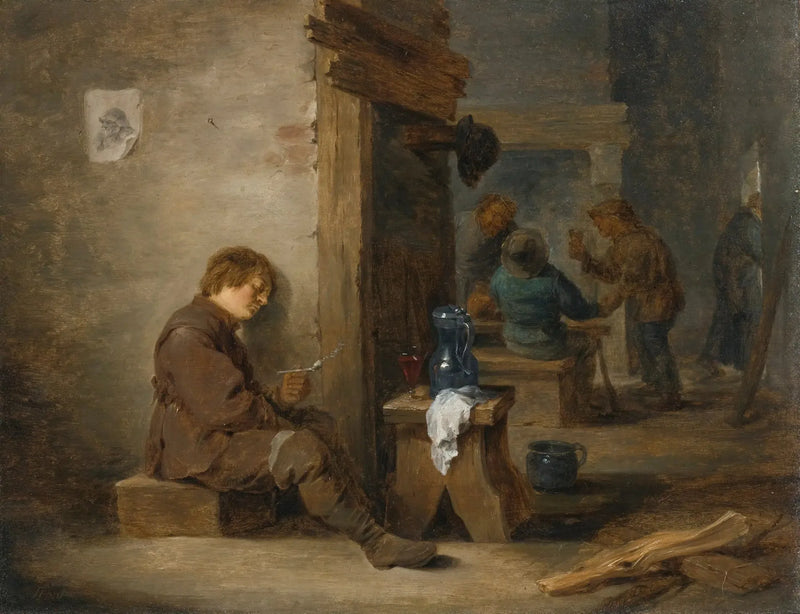Campesinos fumando y bebiendo - David Teniers el Joven