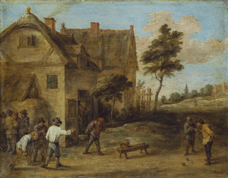 Campesinos jugando a un juego de pelota - David Teniers el Joven