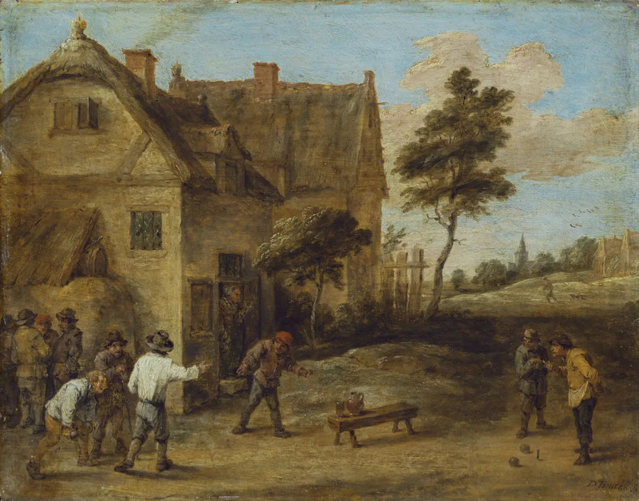 Campesinos jugando a un juego de pelota - David Teniers el Joven