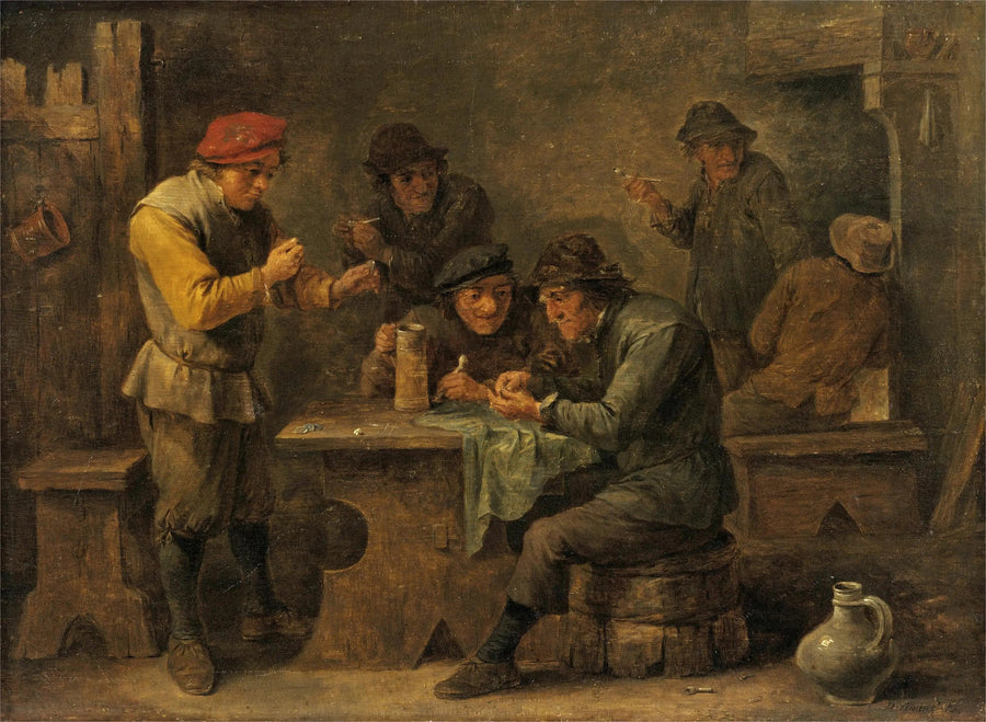 Campesinos jugando a los dados - David Teniers el Joven
