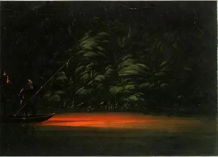 Pesca con antorchas en el Amazonas - George Catlin