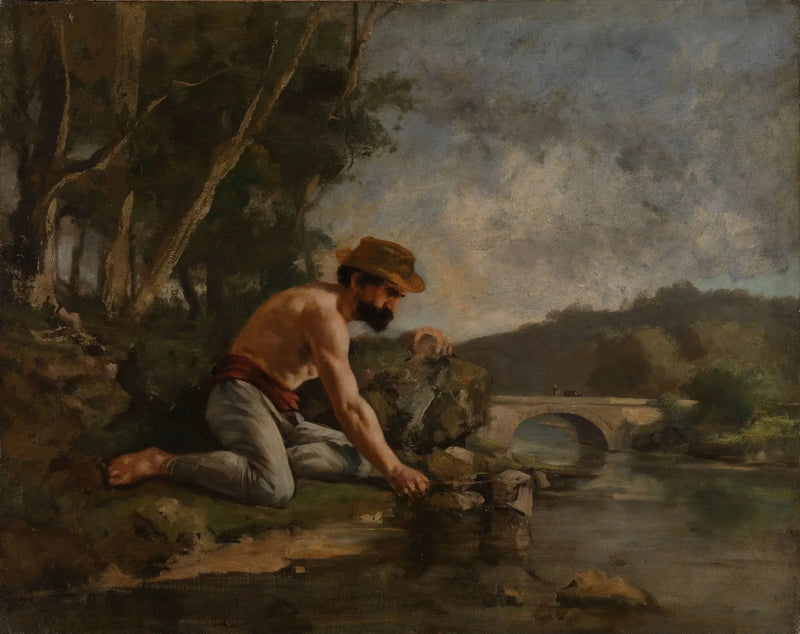 Pescador en la línea - Gustave Courbet
