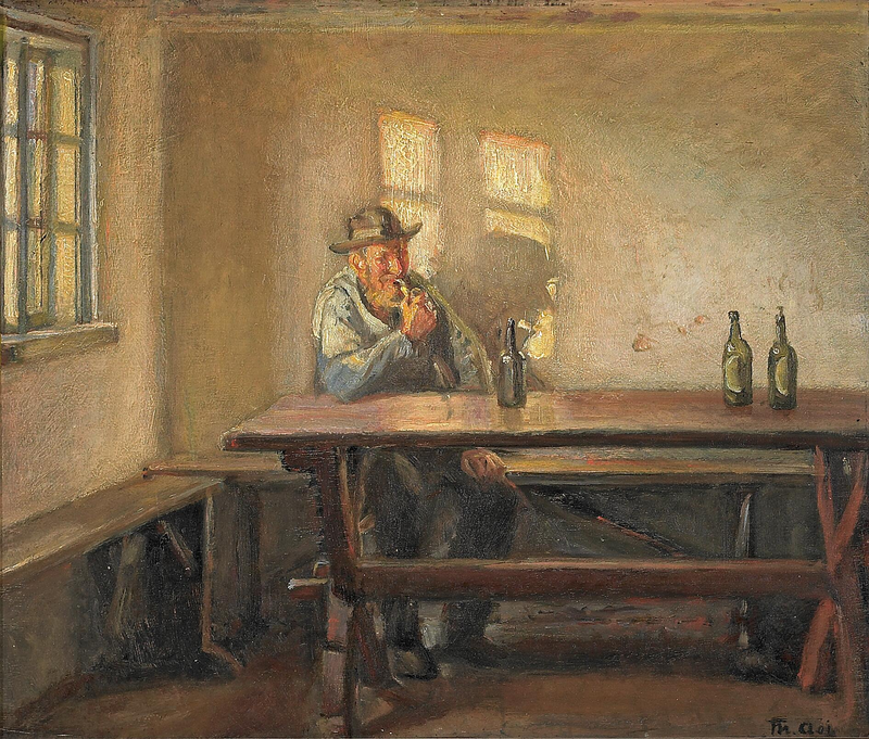 Pescador en la tienda de Bründum. -Michael Peter Ancher