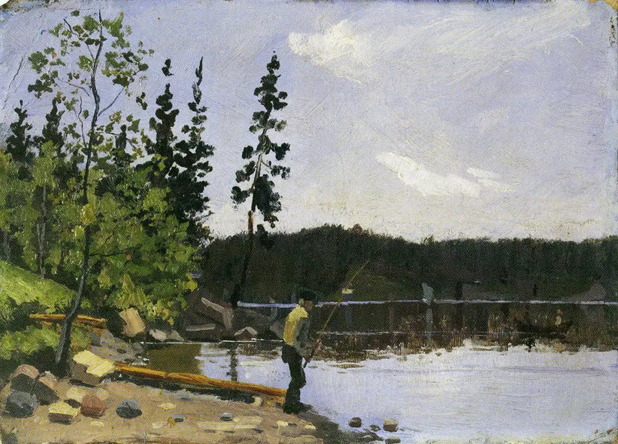Pescador cerca del agua - Edvard Munch