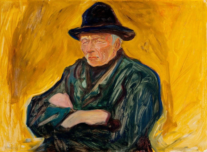 Pescador sobre un fondo amarillo - Edvard Munch