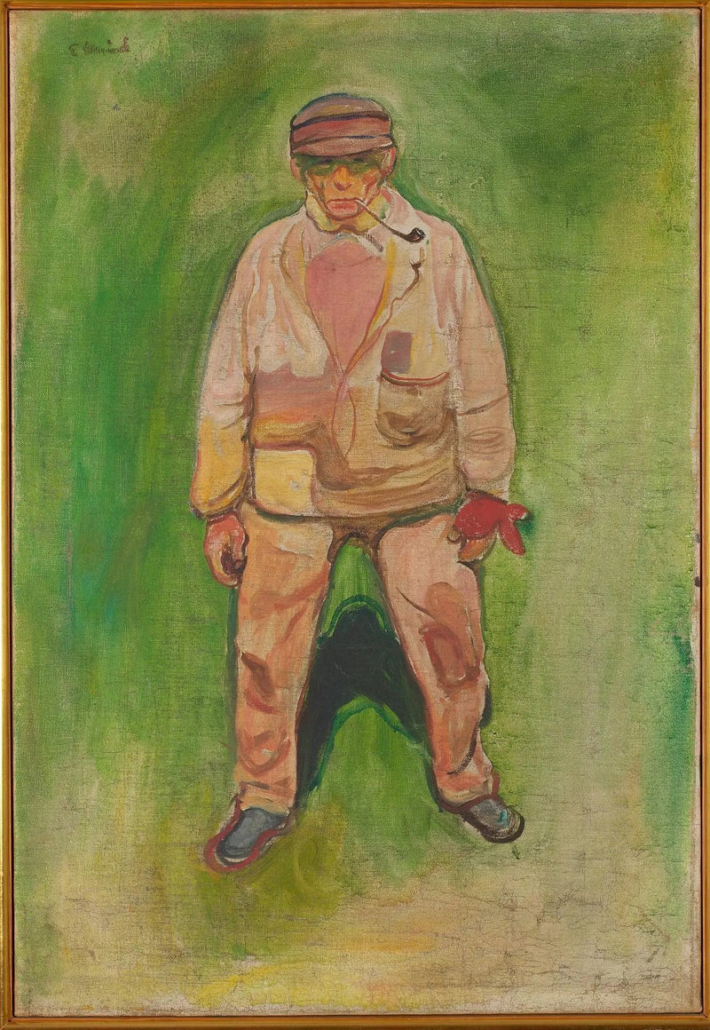 Pescador en un prado verde - Edvard Munch