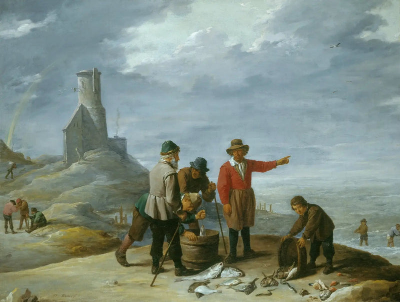 Pescadores junto al mar - David Teniers el Joven