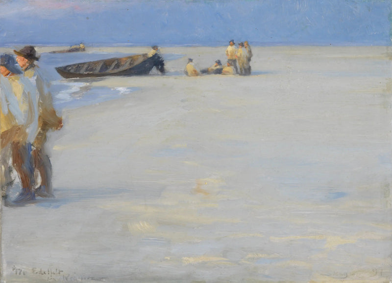 Pescadores en la playa norte de Skagen. Noche de verano. - Peder Severin Krøyer