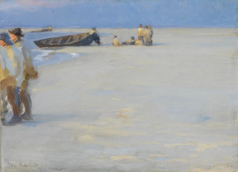 Pescadores en la playa norte de Skagen. Noche de verano. - Peder Severin Krøyer