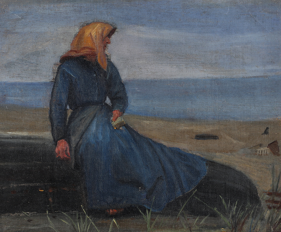 Pescadora en las dunas. -Michael Peter Ancher