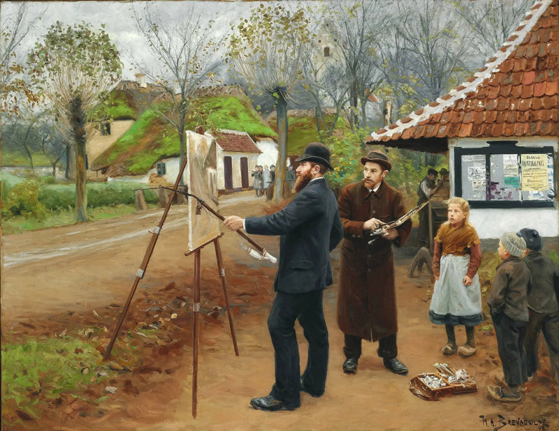 Pintura de L. A. Ring cerca de la herrería de Aasum - H. A. Brendekilde