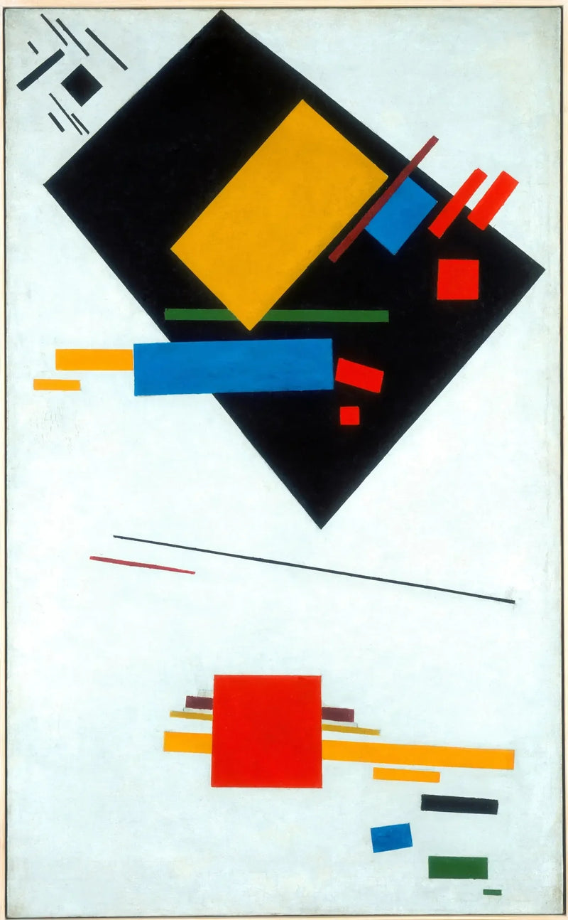 Pintura suprematista (con trapecio negro y cuadrado rojo) - Kazimir Malevich