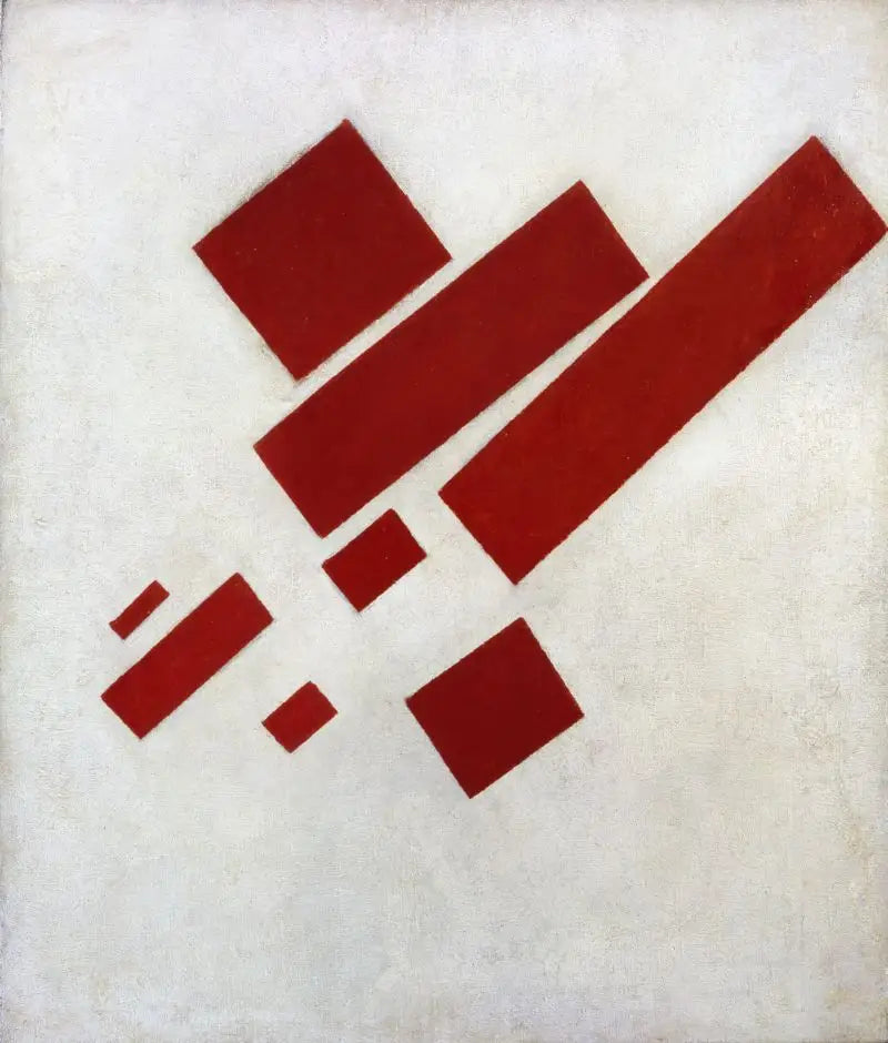 Pintura suprematista: ocho rectángulos rojos - Kazimir Malevich