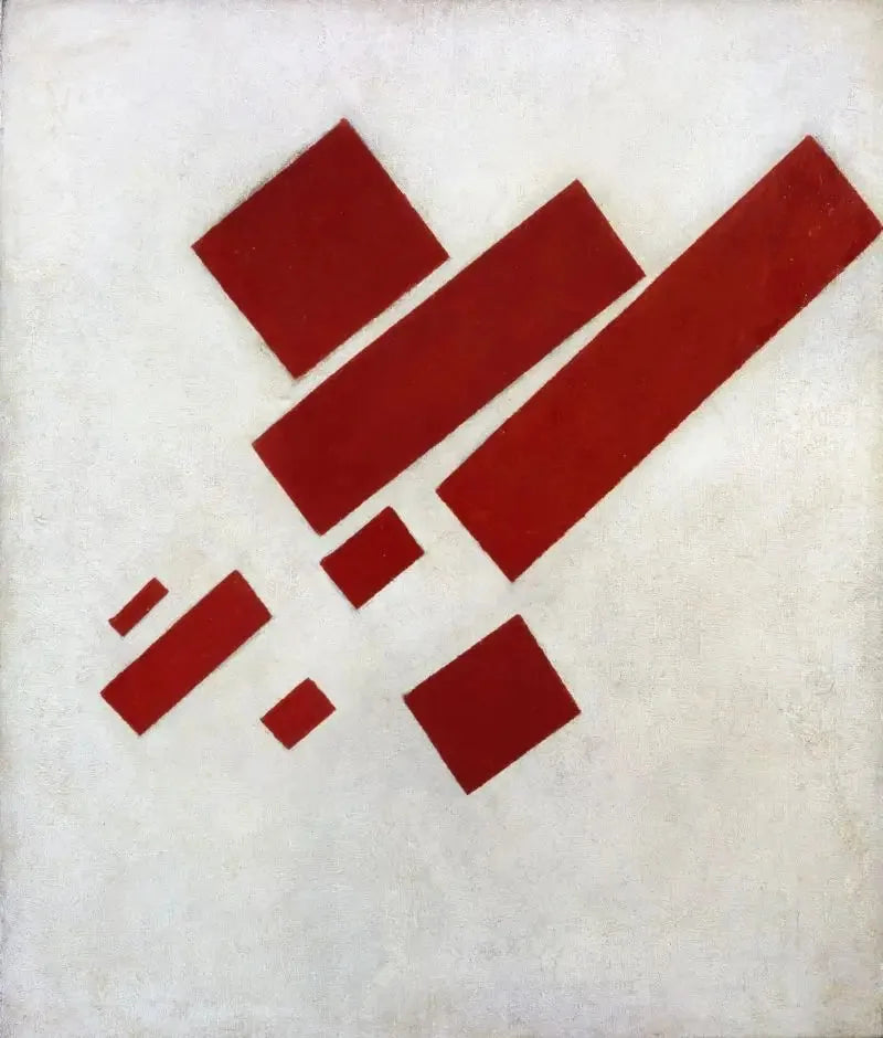 Pintura suprematista: ocho rectángulos rojos - Kazimir Malevich