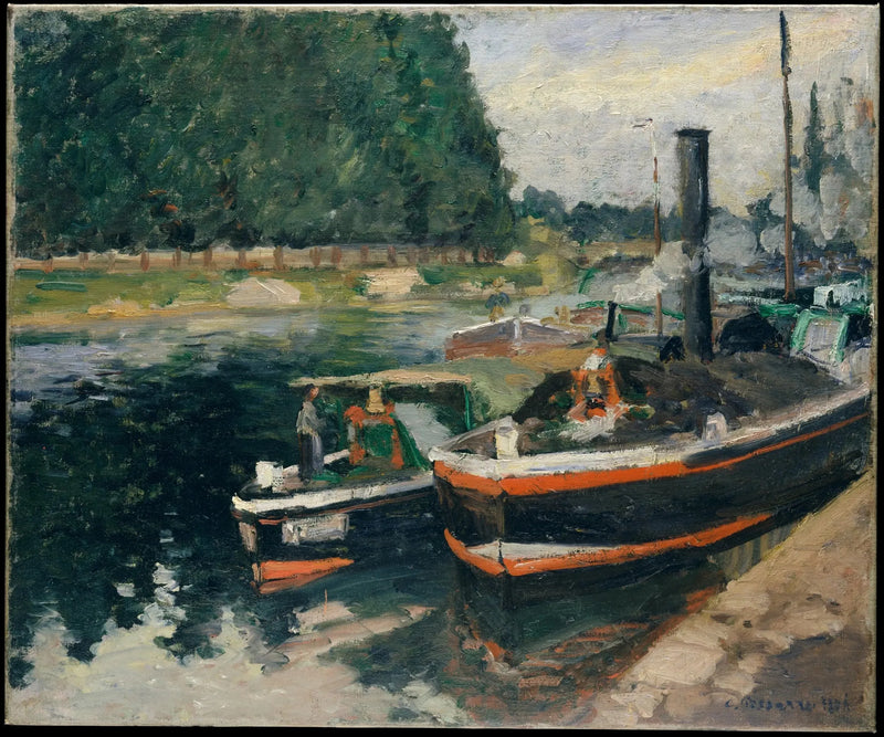 Barges en Pontoise - Camille Pissarro
