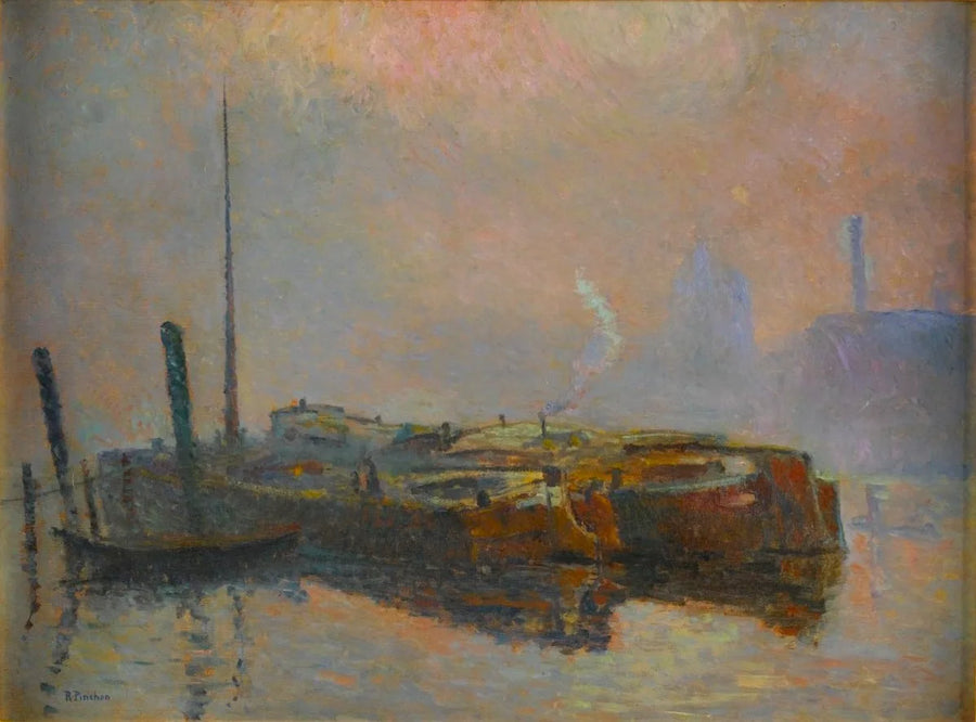 Barcos de vapor en la niebla - Robert Antoine Pinchon