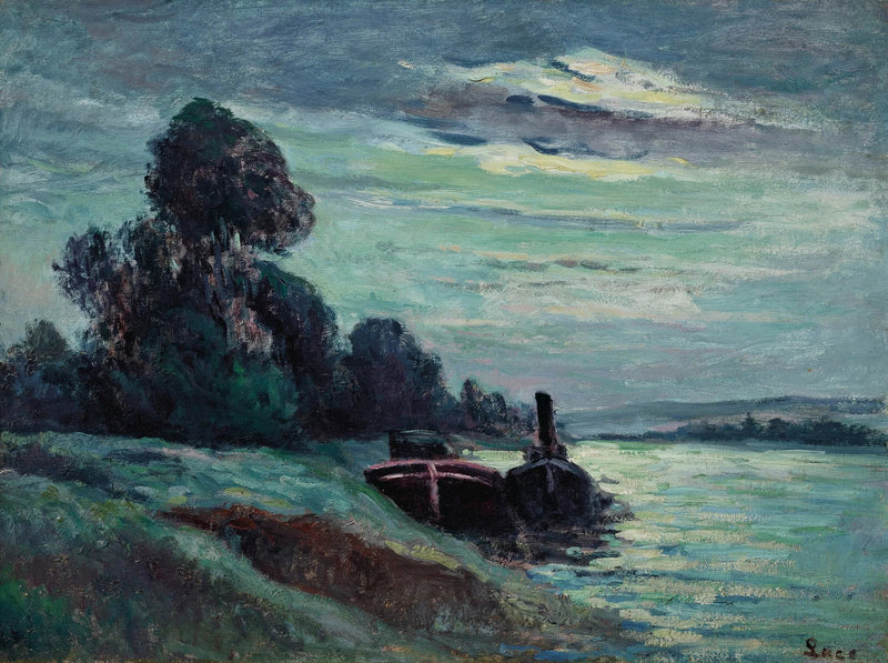Barcazas en el Sena - Maximilien Luce