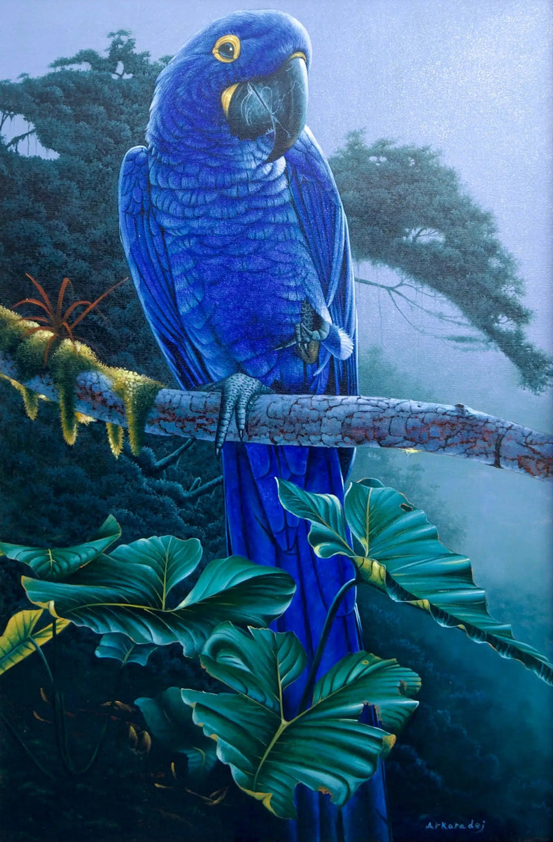 Loro Azul en la Jungla | 60 x 90 cm