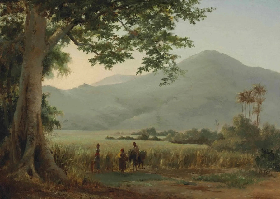 Personajes discutiendo al borde de un camino - Camille Pissarro