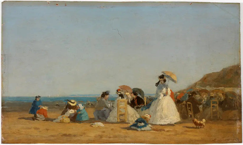 Personajes en una playa - Eugène Boudin