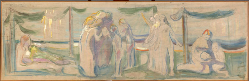 Personas desnudas en la playa - Edvard Munch