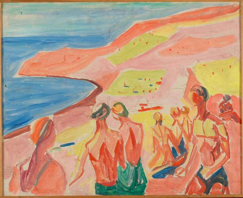 Personas tomando el sol en una bahía - Edvard Munch