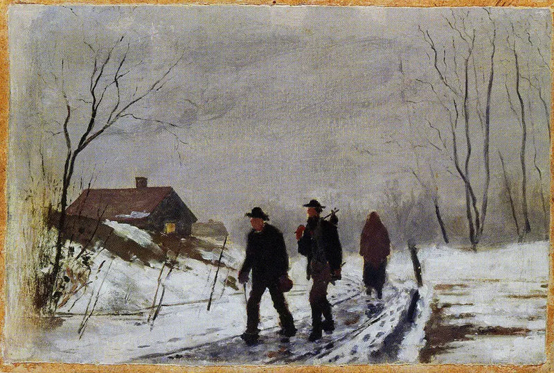 Personas sobre el rojo en una nieve húmeda - Edvard Munch