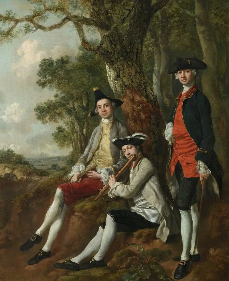 Peter Darnell Muilman, Charles Crokatt y William Keable en un paisaje - Thomas Gainsborough